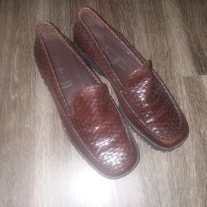 Cole Haan women's woven Brown loafers size 8.5